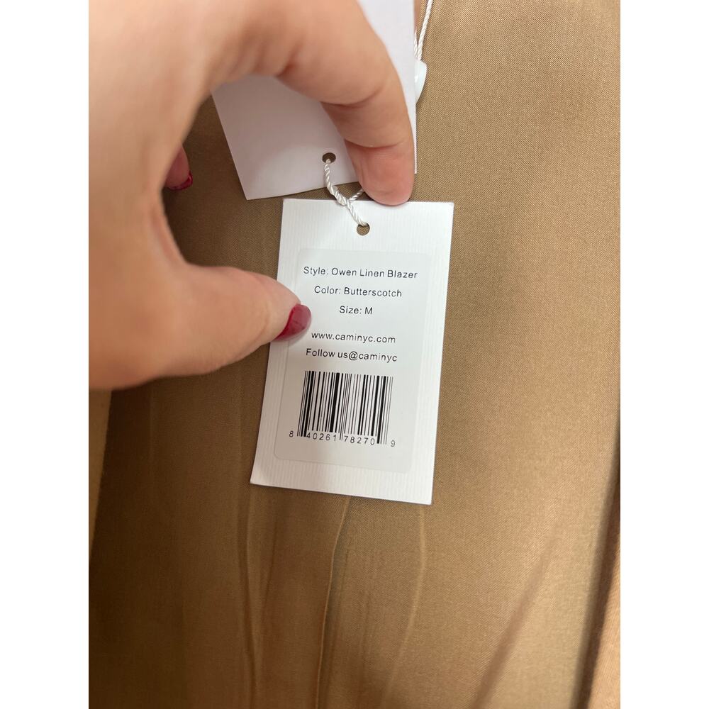 NWT Cami NYC Owen Linen Long Sleeves Blazer Women's Butterscotch Size: Medium - Picture 5 of 7